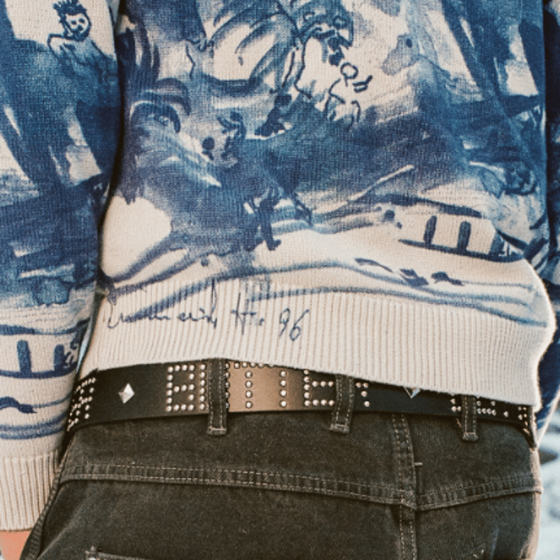 BUTTERGOODS LEATHER STUDDED BELT - BLACK | BOTT