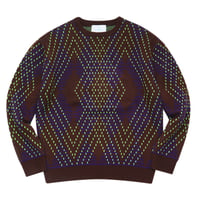 WHIMSY BIG ARGYLE SWEATER - BROWN