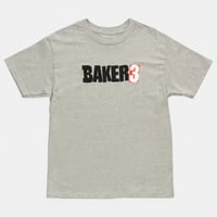 BAKERSKATEBOARDS BAKER3 TEE - H,GREY