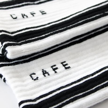 SKATEBOARD CAFE STRIPESOCKS HI -  WHITE/BLACK