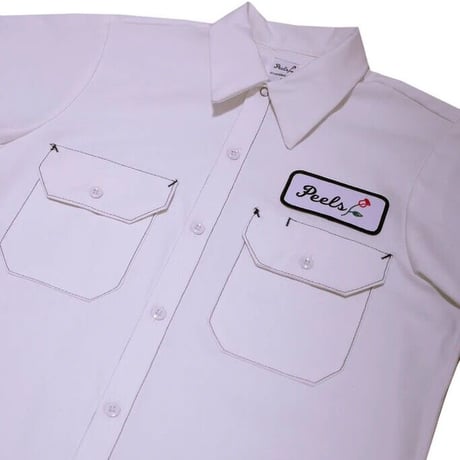 PEELS WHITE CONTRAST STITCH WORK SHIRT - WHITE