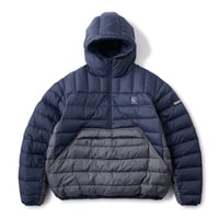 HELLRAZOR LOGO PULLOVER HOODED DOWN JACKET - NAVY/GREY