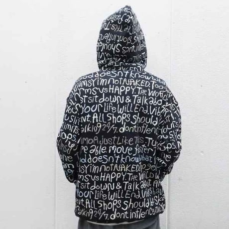 WHIMSY CLAY LETTER HOODIE - BLACK