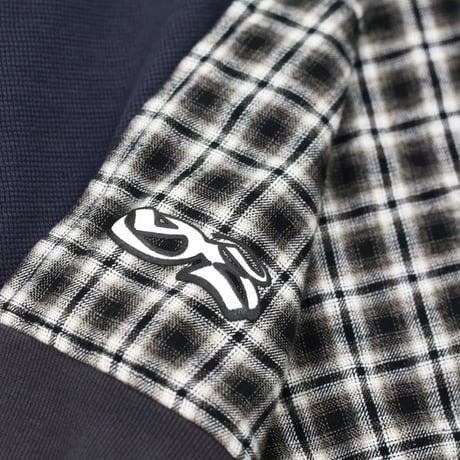 YARDSALE REVERSIBLE FLANNEL HOODIE - KHAKI / BLUE