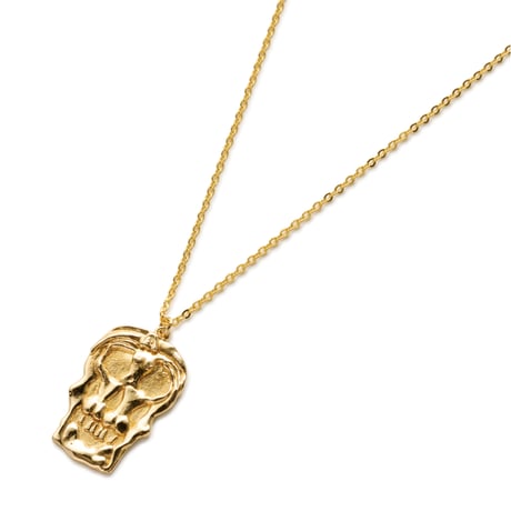 HELLRAZOR SKULL 1951 NECKLACE - BRASS GOLD
