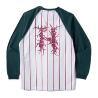 HELLRAZOR BORN H POCKET RAGLAN L/S TEE -  WHITE/GREEN