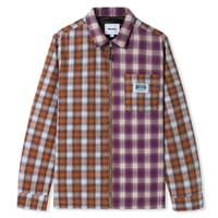 BUTTER GOODS PATCHWORK PLAID OVERSHIRT  - BROWN/PURPLE