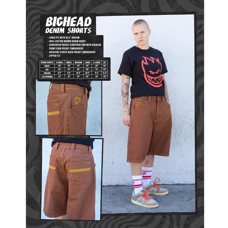 SPITFIRE BIGHEAD DENIM SHORT - BROWN
