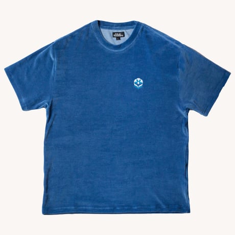 BLUE FLOWERS BOLIVIA VELOUR TEE - BLUE