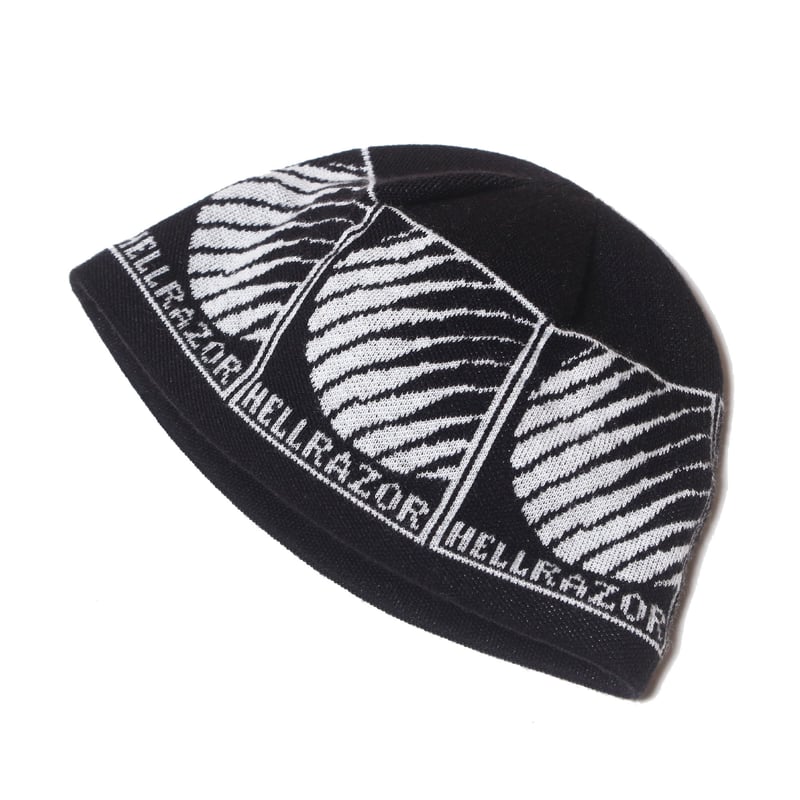 HELLRAZOR RAISING LOGO BEANIE - BLACK | BOTTOM