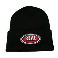 REAL OVAL CUFF BEANIE - BLACK