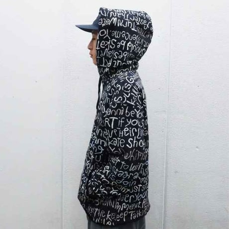 WHIMSY CLAY LETTER HOODIE - BLACK