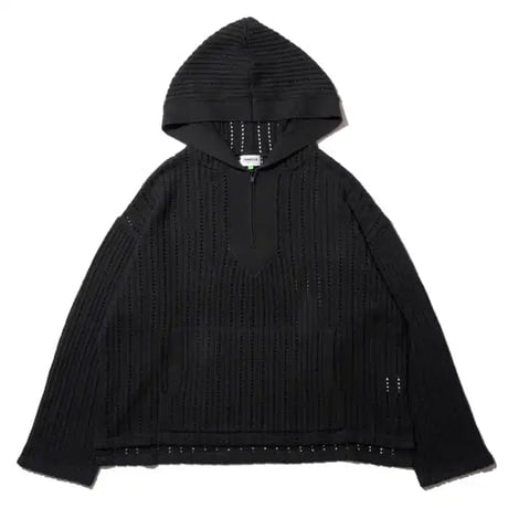 DEMARCOLAB  VENT KNIT BAJA HOODIE  - CHARCOAL