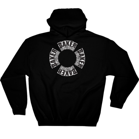 BAKER SKATEBOARDS ARCH SPHERE ZIP UP HOODIE BLACK