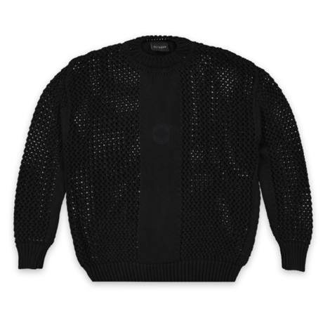 OCTAGON WEB KNITTED SWEATER - BLACK