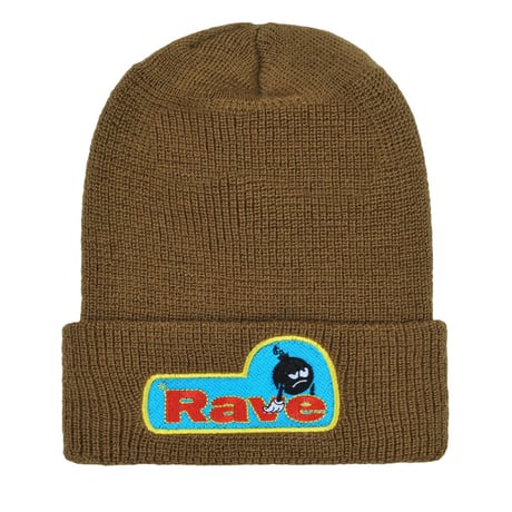 RAVESKATEBOARDS  SAD BOMB WOOL BEANIE - L,BROWN
