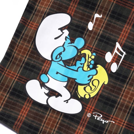 BUTTER GOODS X SMURFS HARMONY PLAID L/S SHIRT - MOSS