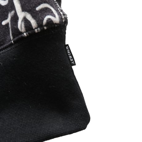 WHIMSY CLAY LETTER HOODIE - BLACK