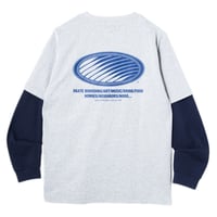HELLRAZOR TAKE CARE LAYERED L/S TEE - ASHGREY/NAVY