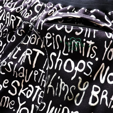 WHIMSY CLAY LETTER PANT - BLACK