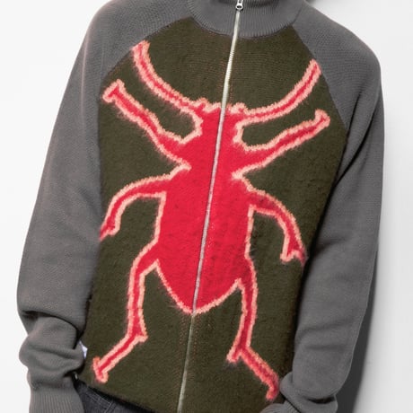 BUTTERGOODS BEETLE ZIP THRU KNIT SWEATER - OLIVE