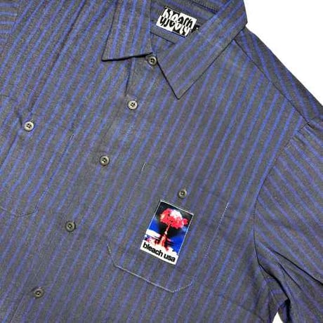 BLEACH USA EXPLOSIVE WORK SHIRT - GREY/BLUE STRIPE
