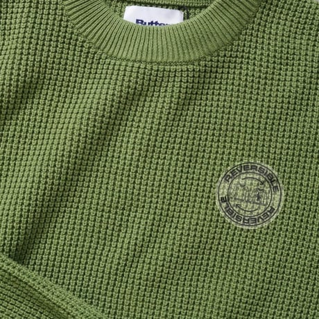 BUTTERGOODS NEWCOMER REVERSIBLE KNIT SWEATER - GRASS