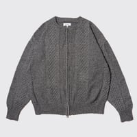 DEMARCOLAB CABLEKNIT ZIPSWEAT - MIXBLACK