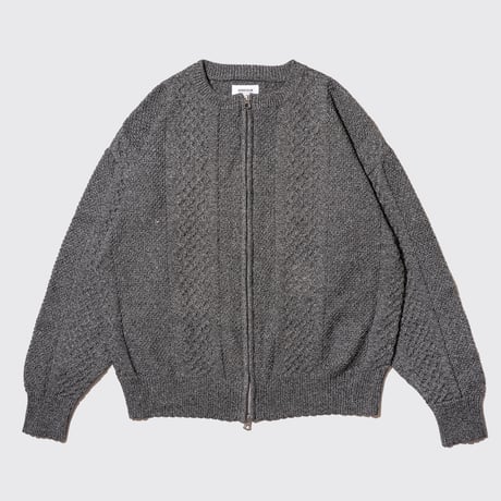 DEMARCOLAB CABLEKNIT ZIPSWEAT - MIXBLACK