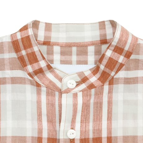 WHIMSY  PLAID STAND COLLAR SHIRT -  RED