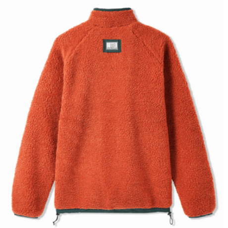 BUTTER GOODS GLACIER SHERPA 1/4 ZIP-RUST
