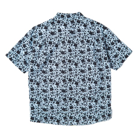 HELLRAZOR SKULL OXFORD SHIRT - SAX BLUE