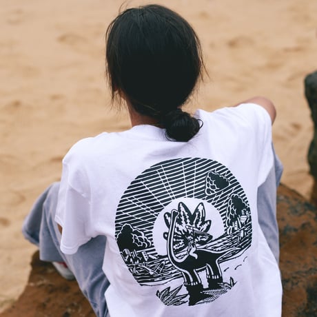 GANJ WAX NUCLEAR DINOSAUR TEE - WHITE