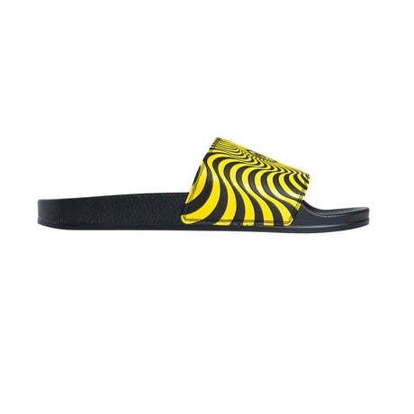 SPITFIRE SWIRL SLIDE SANDAL - BLACK/YELLOW