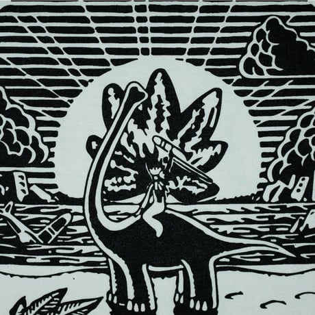 GANJ WAX NUCLEAR DINOSAUR TEE - WHITE
