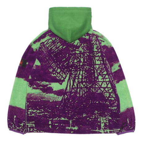 HELLRAZOR THANK YOU TOKYO FLEECE PARKA - PURPLE/GREEN