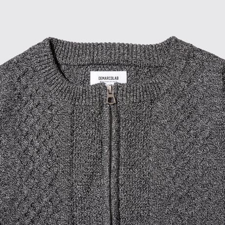 DEMARCOLAB CABLEKNIT ZIPSWEAT - MIXBLACK