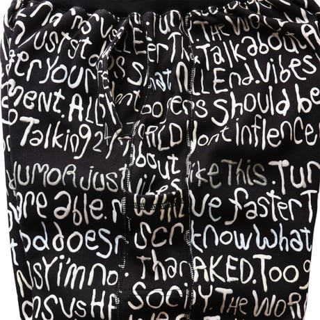 WHIMSY CLAY LETTER PANT - BLACK