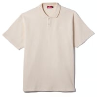 HELLRAZOR SCRIPTLOGO WAFFLE POLO SHIRT - NATURAL