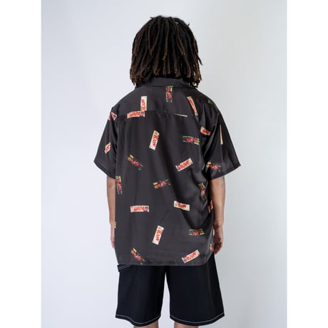 RAW X INTERBREED PAPERS OPENCOLLOAR SHIRT - BLACK