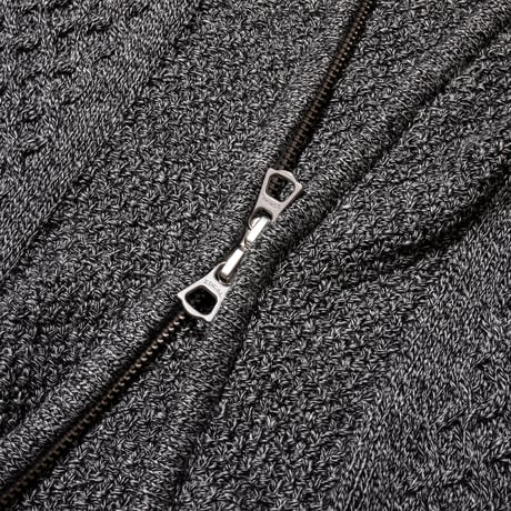 DEMARCOLAB CABLEKNIT ZIPSWEAT - MIXBLACK