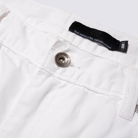 DEMARCOLAB X EMAGE ASHTRAY DOUBLE KNEE PANTS - WHITE