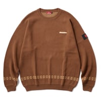 HELLRAZOR RALL TO MY PEOPLE CREW KNIT - BROWN