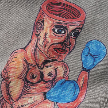 BUTTERGOODS X DANIELJOHNSTON BOXING DENIM JEANS - GREY