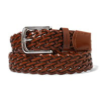 BUTTERGOODS LEATHER BRAIDED BELT - BROWN