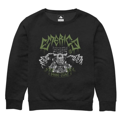 EMERICA X SHAKEJUNT SKULL CREWNECK - BLACK