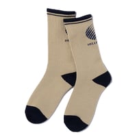 HELLRAZOR LOGO SOX - BEIGE / NAVY
