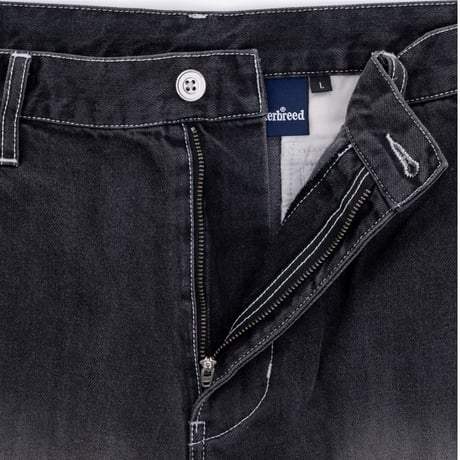 INTERBREED ENGINEER DENIM CARGO PANTS - BLACK
