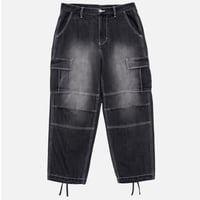 INTERBREED ENGINEER DENIM CARGO PANTS - BLACK