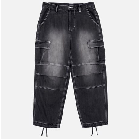 INTERBREED ENGINEER DENIM CARGO PANTS - BLACK